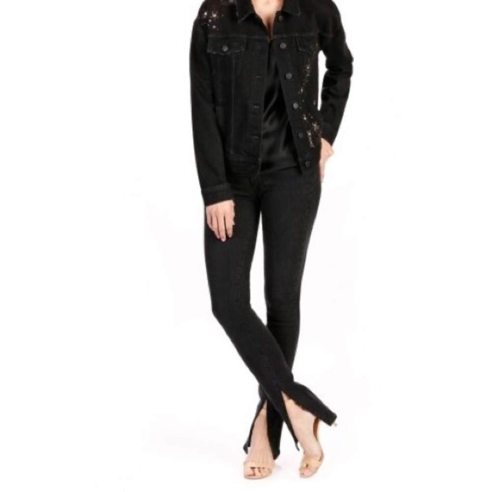 Paige Denim X Rosie HW Constance Split Ankle Skinny Jeans - Washed Black